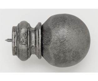 Pedestal Ball Finial With Plug - Antique Pewter - 011